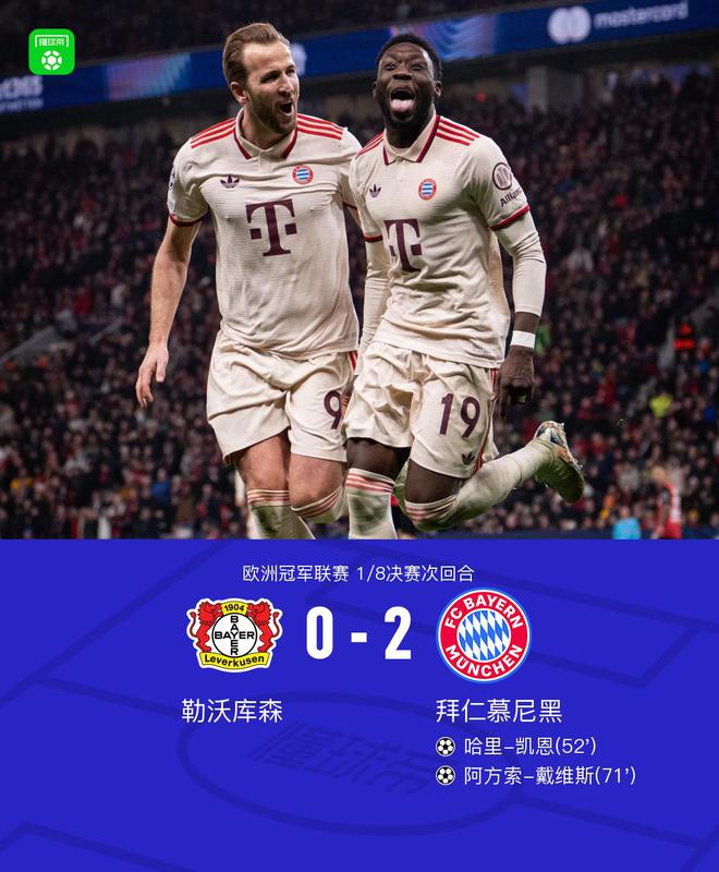 拜仁客勝勒沃庫森，晉級！凱恩助攻，阿方索建功。
