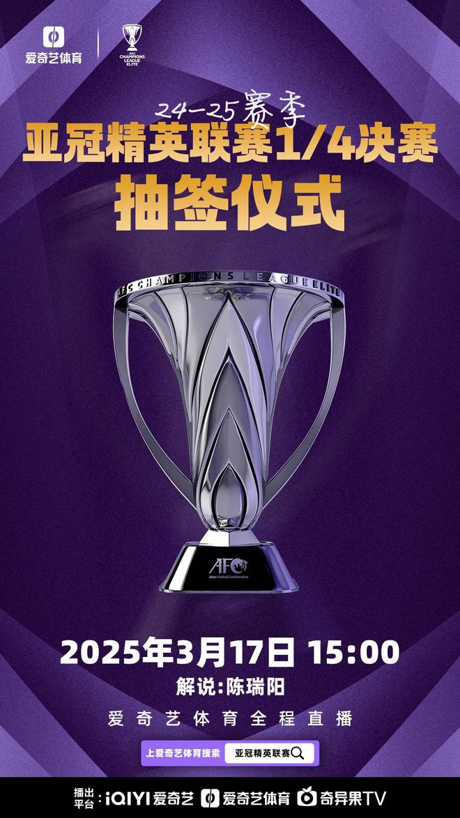 亞冠8強抽簽，東西亞對決，新月水手種子隊。