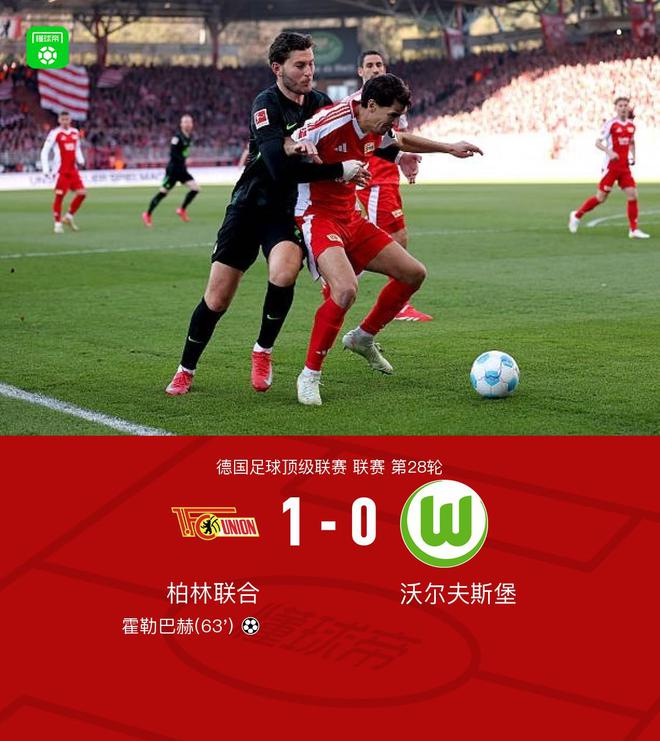 柏林聯(lián)合勝狼堡，霍勒巴赫獨(dú)中制三連敗